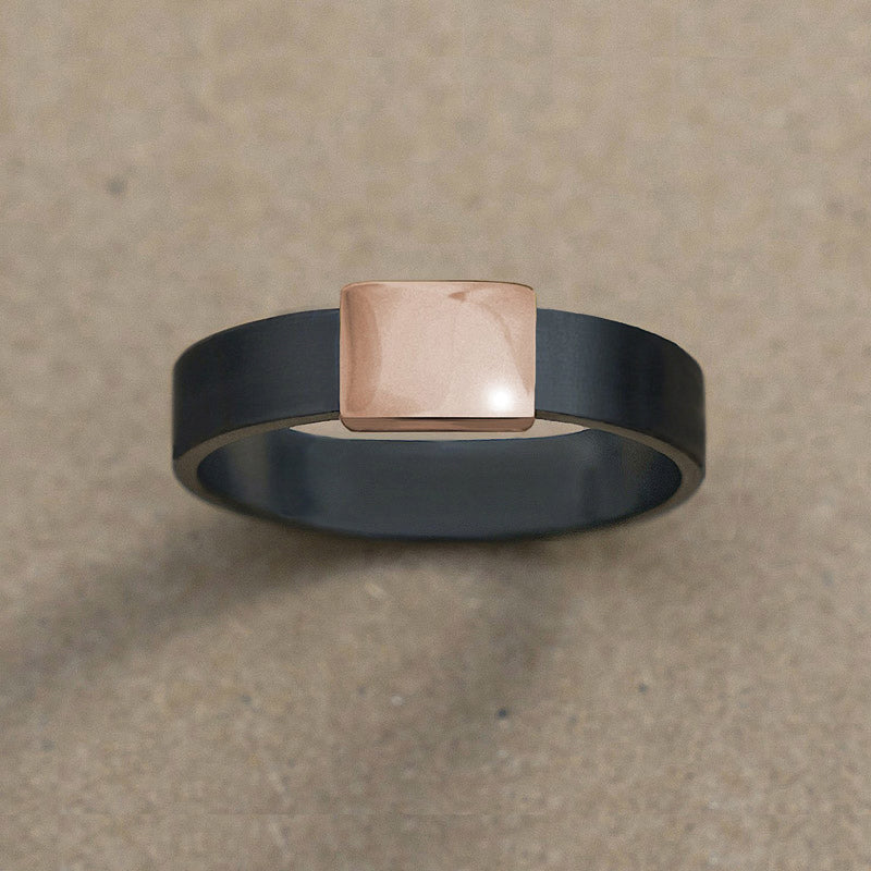 5mm Rose Gold Barrel Band Wedding Ring on kraft paper