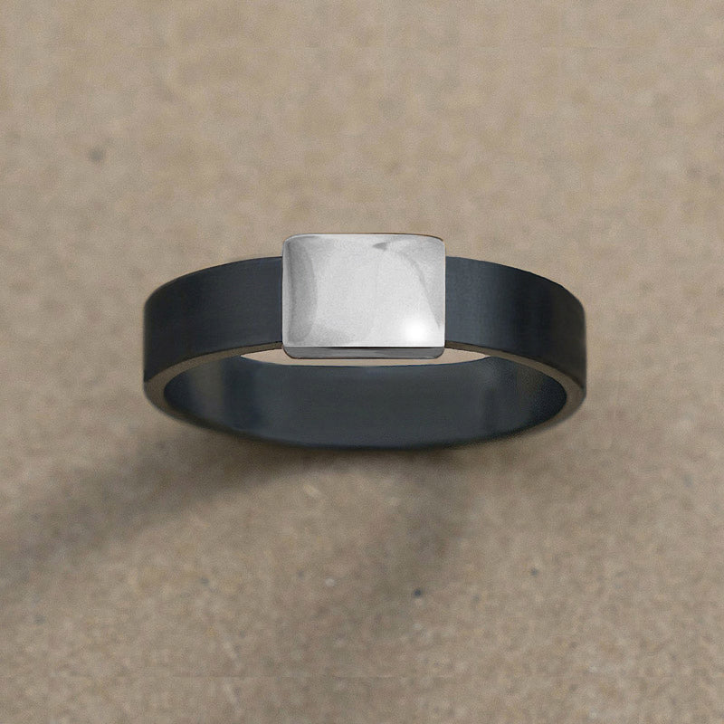 5mm White Gold Barrel Band Wedding Ring on kraft paper