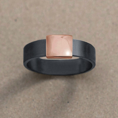 7mm Rose Gold Barrel Band Wedding Ring on kraft paper