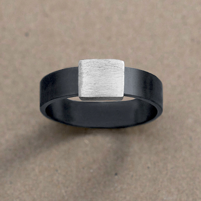 Gunmetal 7mm White Gold Barrel Band