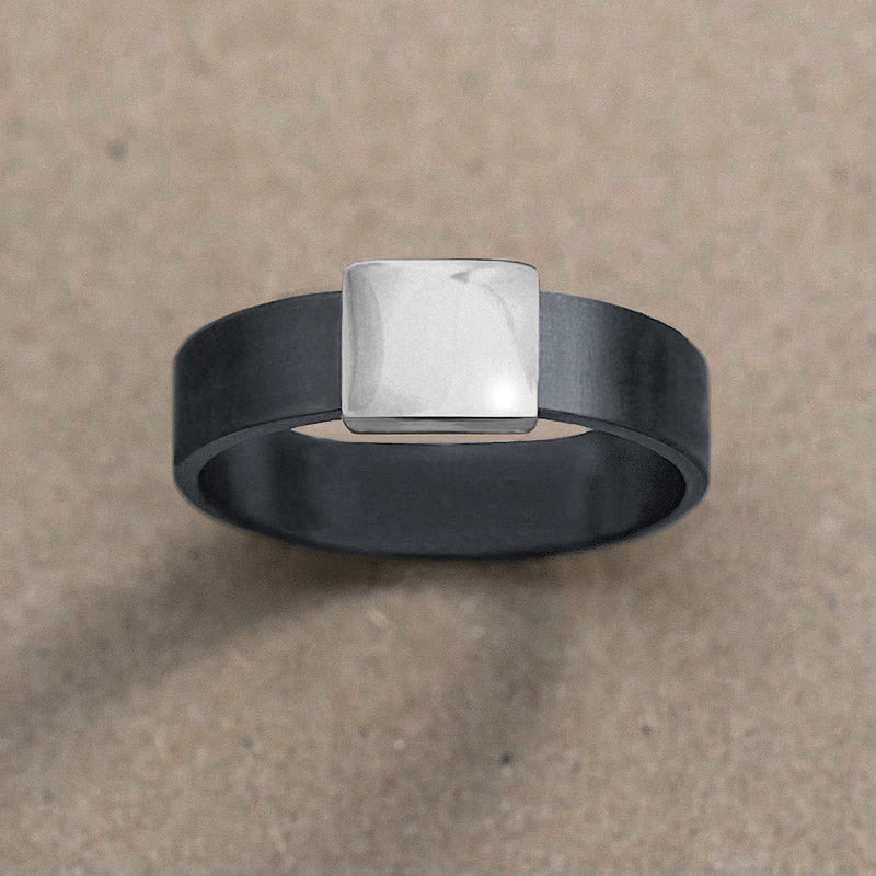 Gunmetal 7mm White Gold Barrel Band