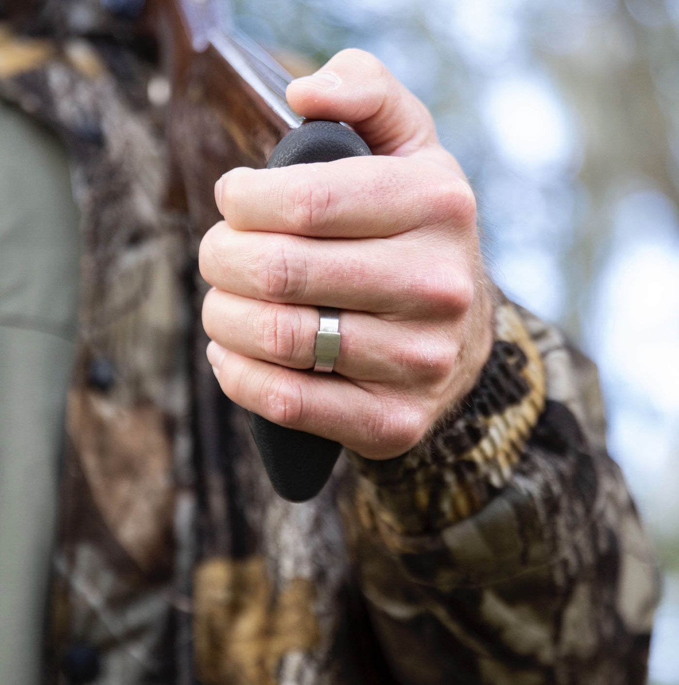 Duck hunting wearing an XL Barrel Band